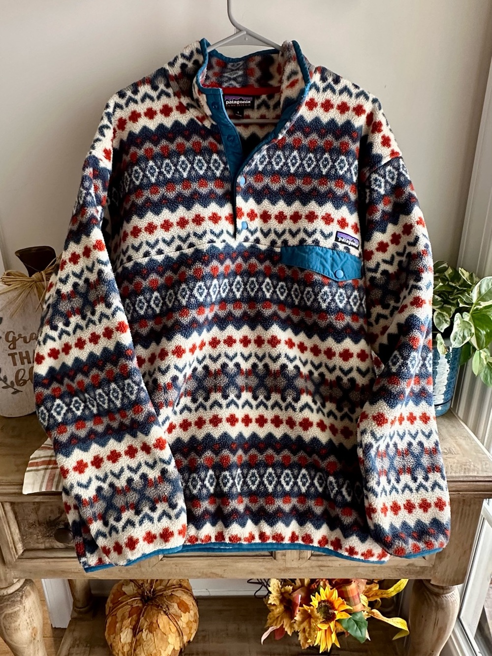 Men’s Size Lrg Patagonia Synchilla Snap-T Fleece Pullover in Canyon Utility Blue